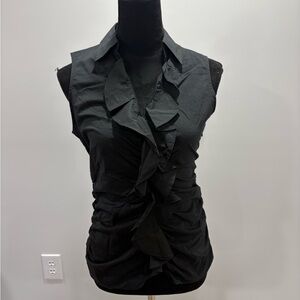 New York & Company Elegant Black Blouse